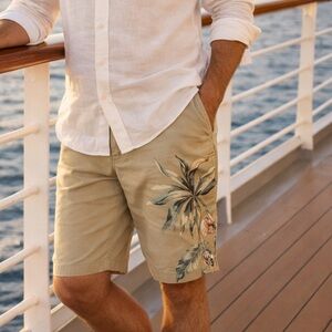 Tommy Bahama Beige Tropical Print Shorts